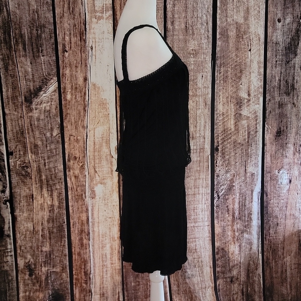 Alice + Olivia Black Dress Size Medium Crochet Lace - Picture 3 of 9